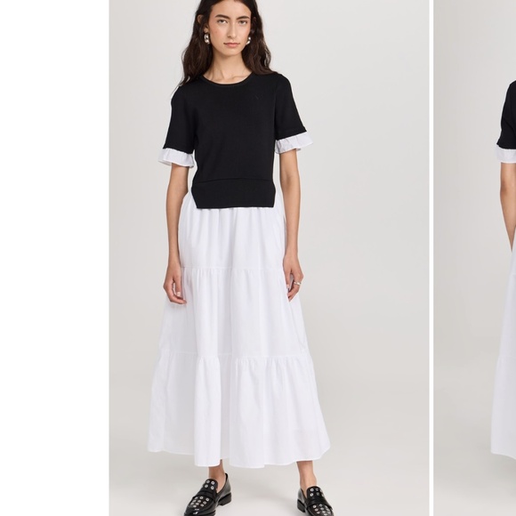 English Factory Mixed Media Short Sleeve Maxi Dress - Picture 2 of 7